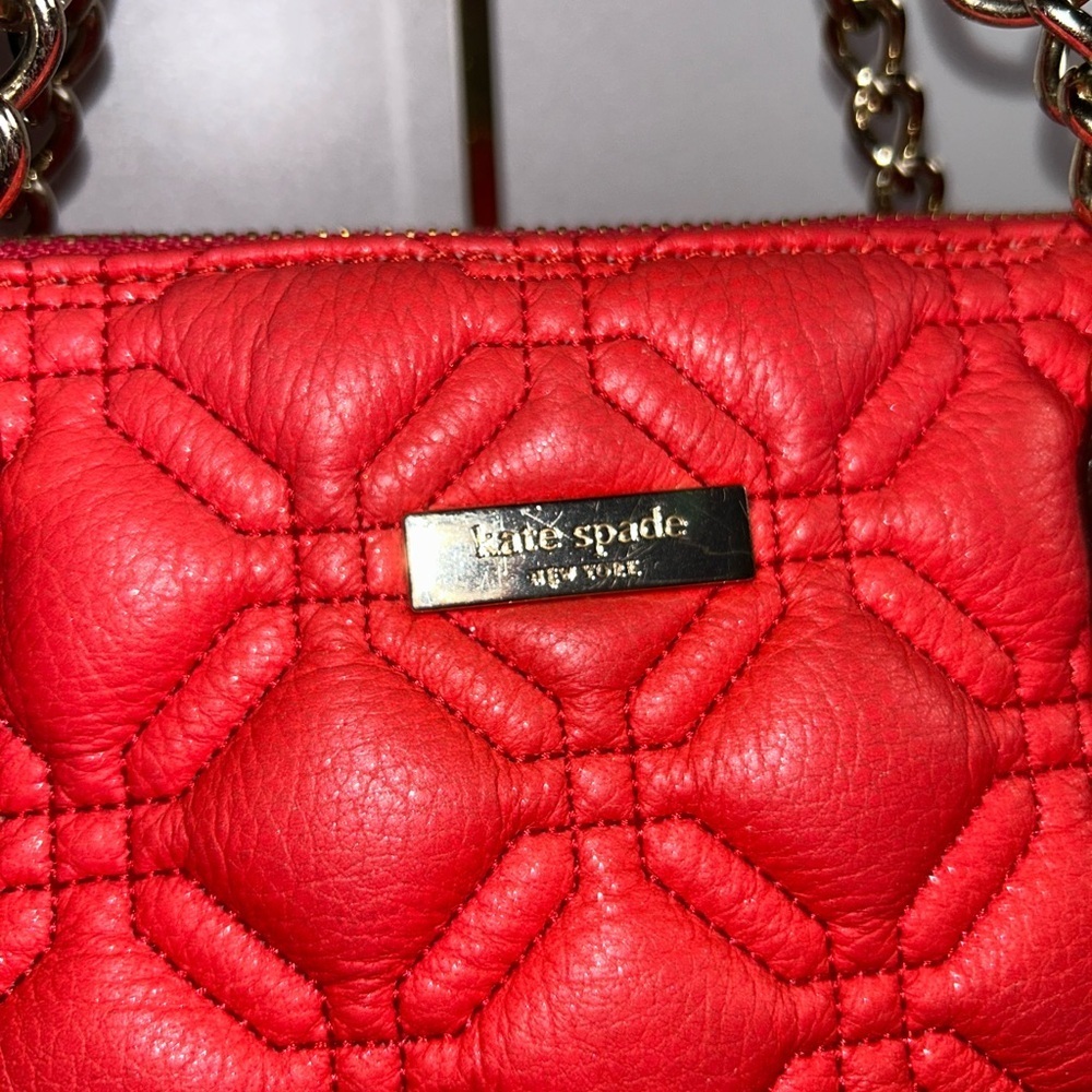 ♠️Kate Spade Rachelle Astor Court quilted convertible red bag - Picture 6 of 12